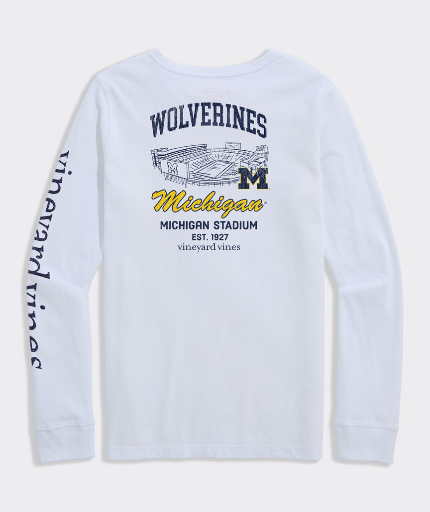 Women's University of Michigan Long-Sleeve Stadium View Pocket Tee