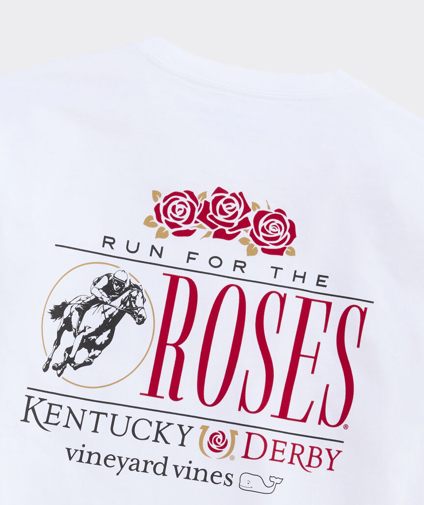 Kentucky Derby Run For The Roses Long-Sleeve Pocket Tee