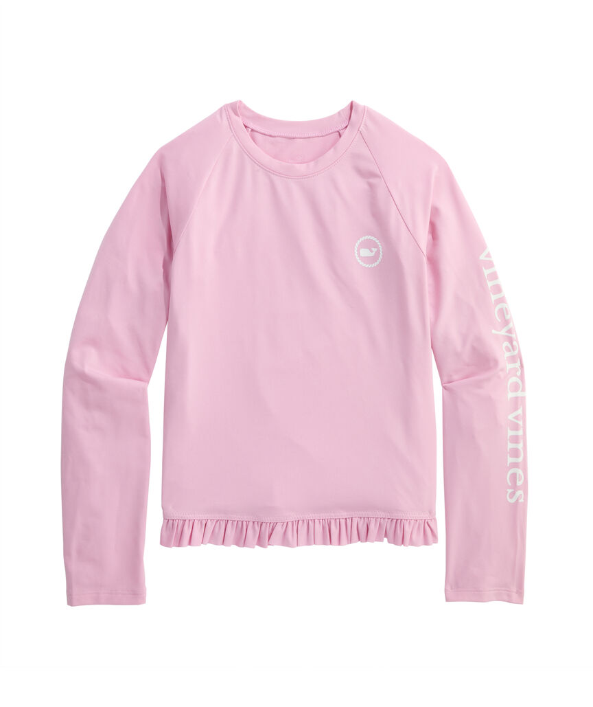 OUTLET Girls' Whale Dot Ruffle Rashguard