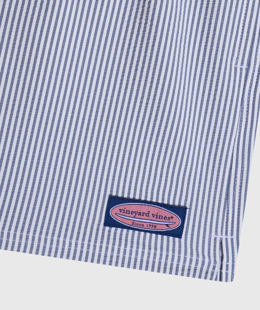 OUTLET 5 Inch Seersucker Chappy Swim Trunks