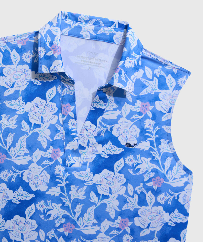 OUTLET Women's Sleeveless Printed Performance Popover Polo