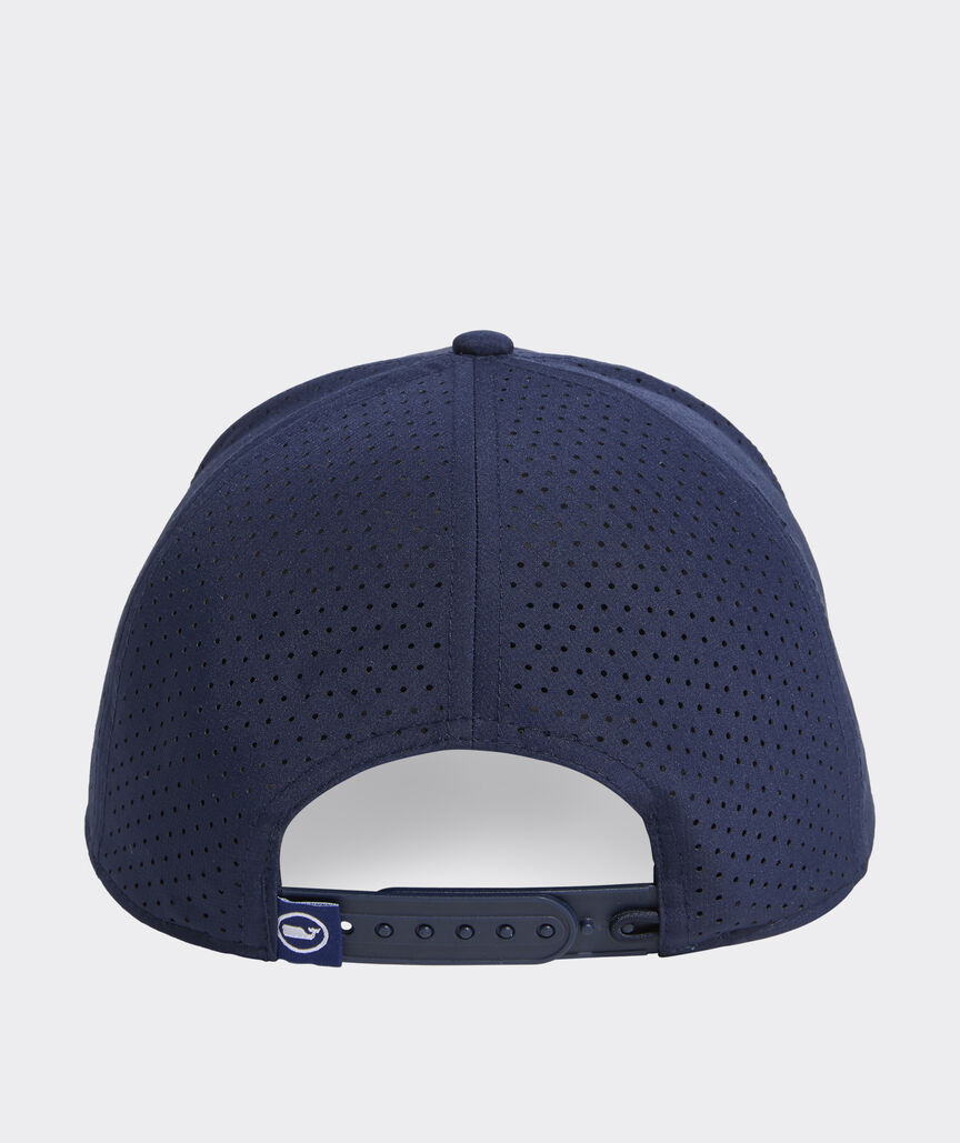 Whale Dot Perforated Flat Brim Trucker Hat