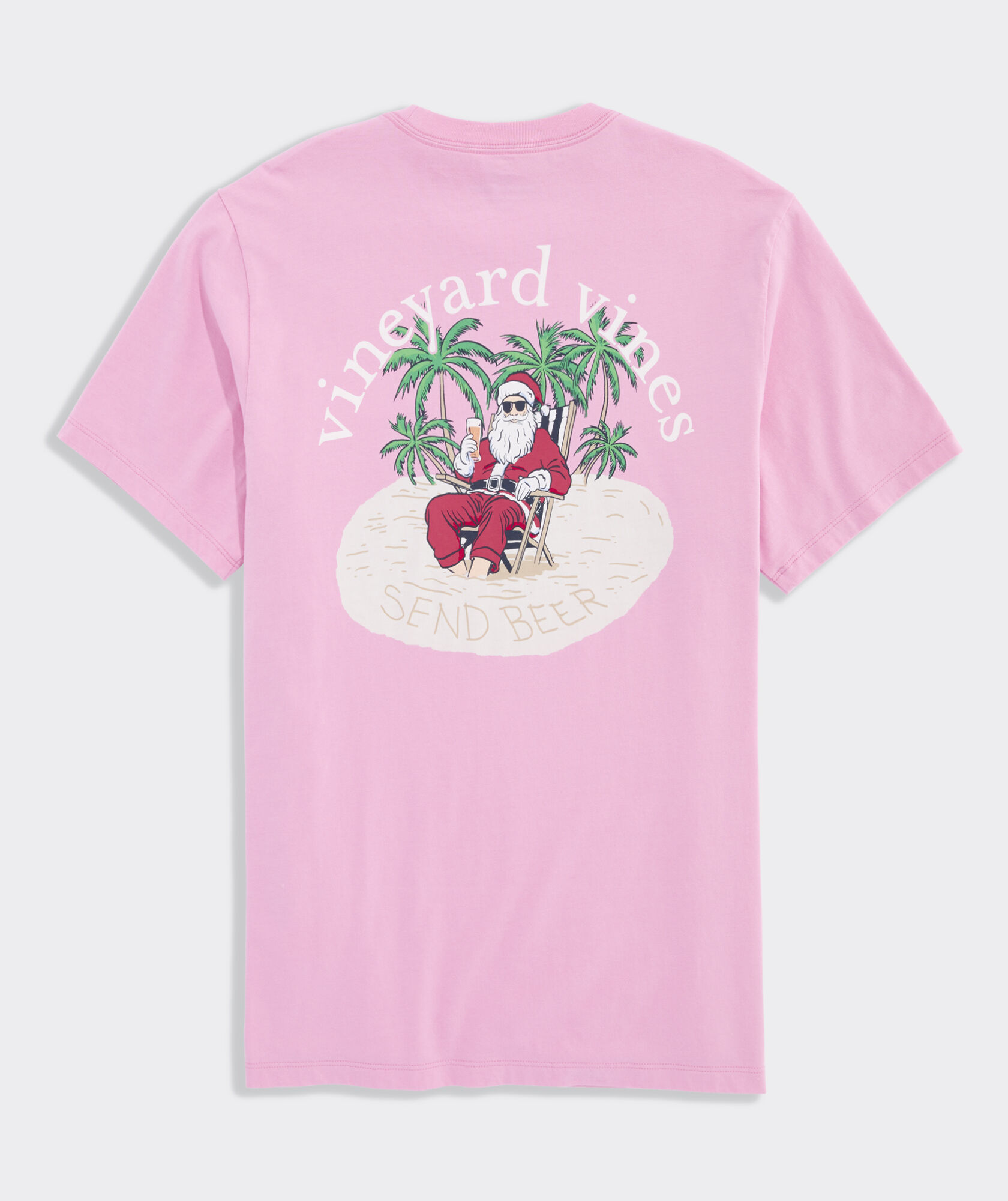 Santa Beach Send Beer Short-Sleeve Pocket Tee
