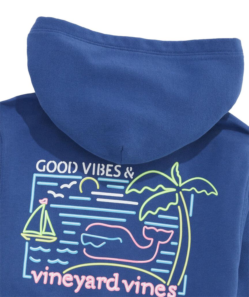OUTLET Boys' Good Vibes Whale Sunwashed Hoodie
