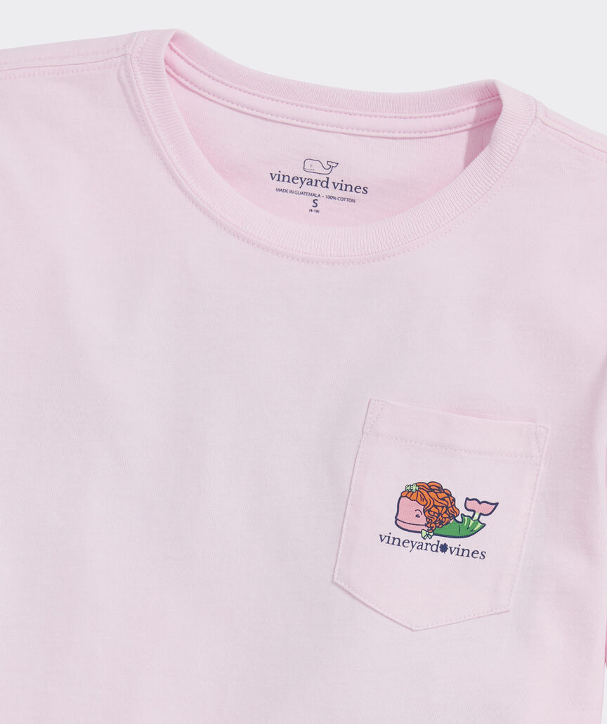 Girls' Metallic Irish Dancing Whale Long-Sleeve Pocket Tee