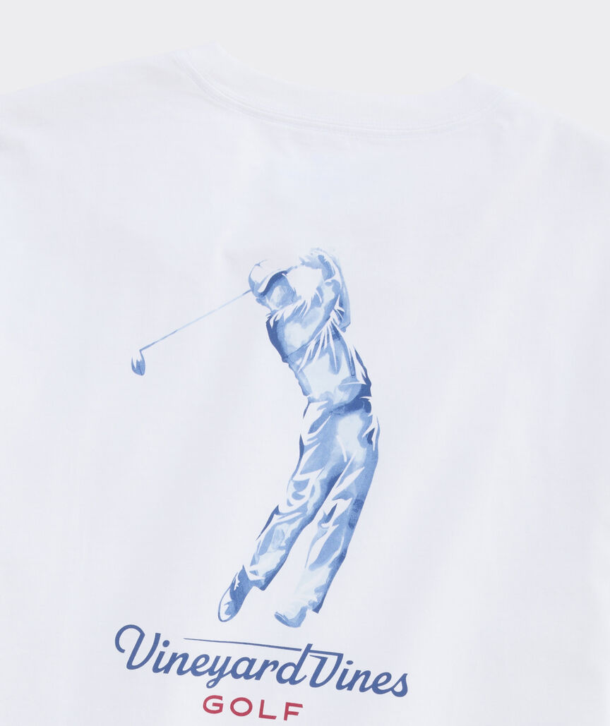 Golf Swing Water Color Short-Sleeve Pocket Tee
