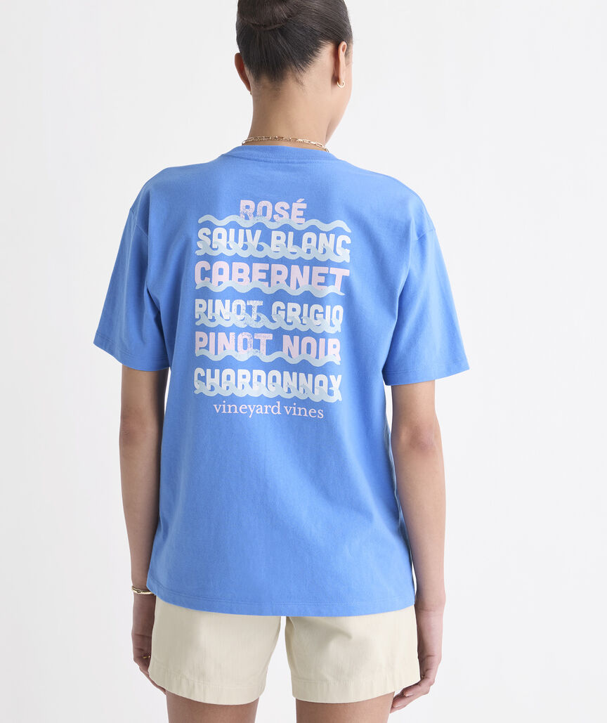 Women's Wine Wave Stack Boyfriend Crew Short-Sleeve Tee