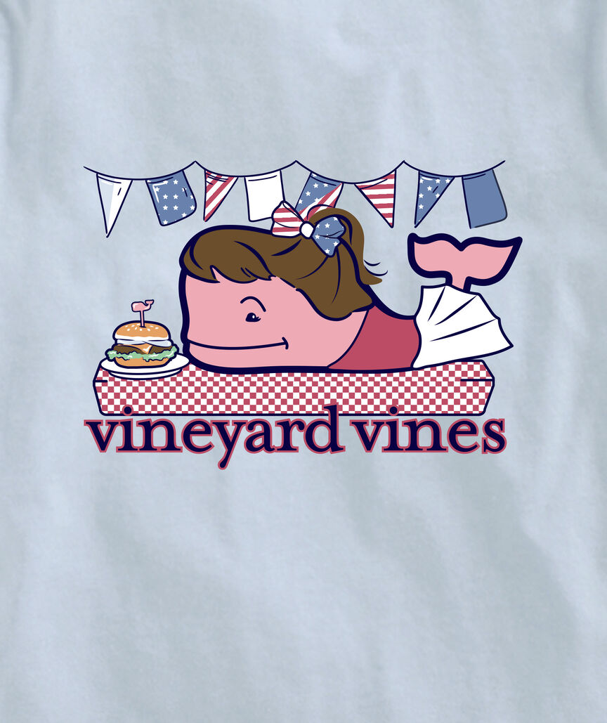 OUTLET Girls' BBQ Whale Short-Sleeve Pocket Tee