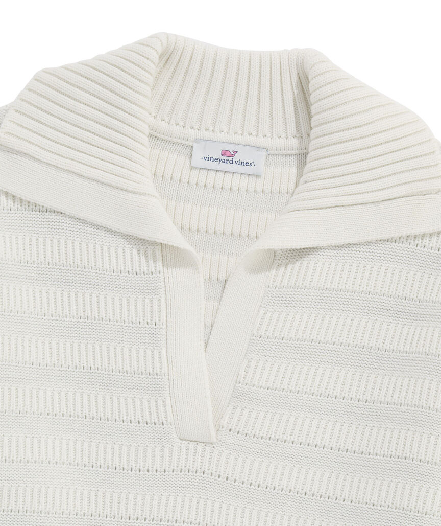OUTLET Women's Shine Stripe Polo Sweater