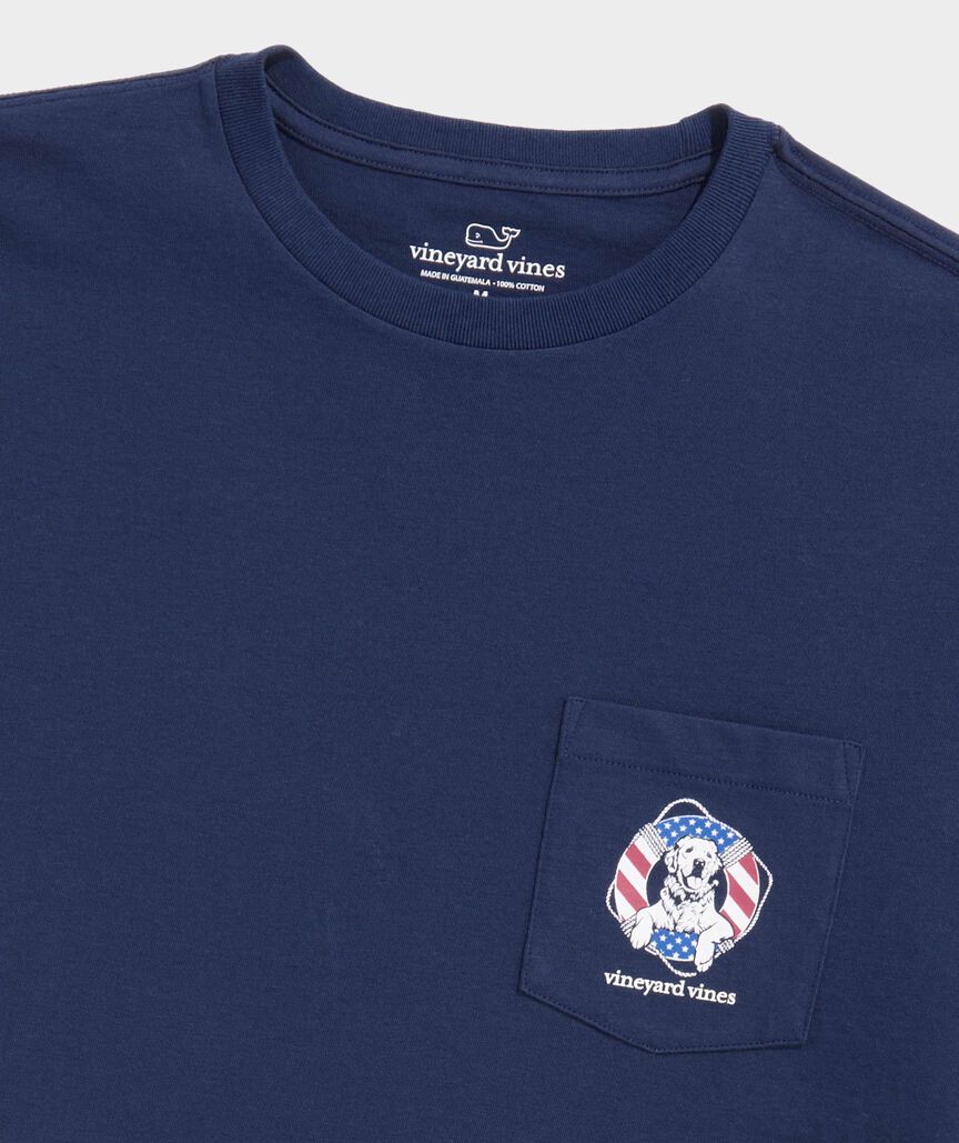 USA Dog Life Ring Short-Sleeve Pocket Tee