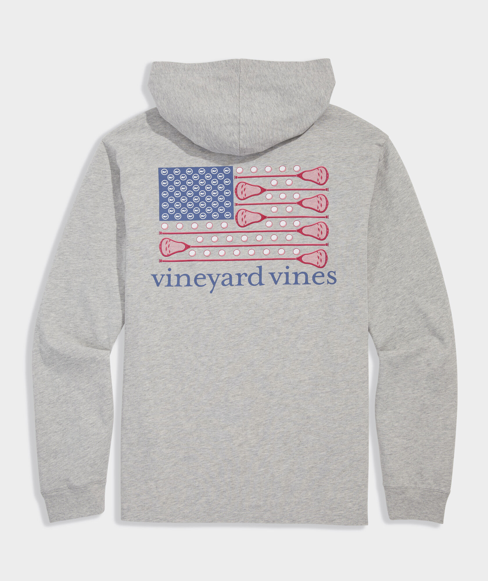 USA Lacrosse Flag Cotton Long-Sleeve Hoodie Tee