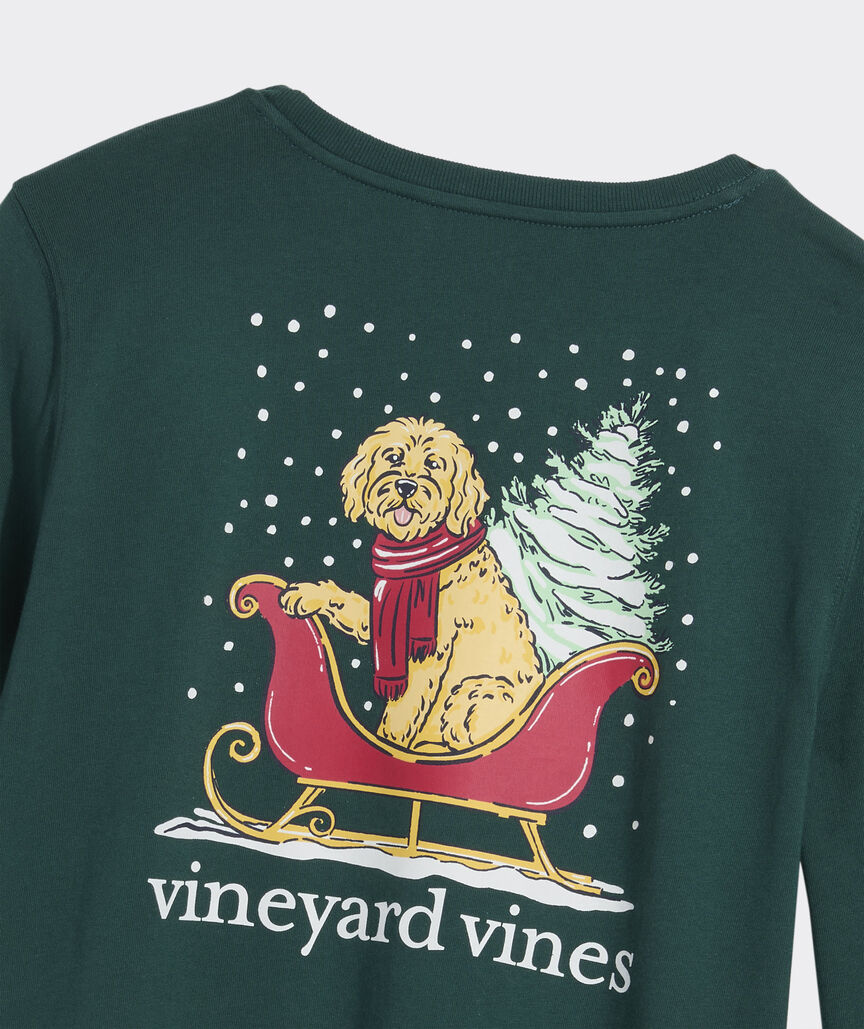 Women's Doodle Sleigh Long-Sleeve Pocket Tee