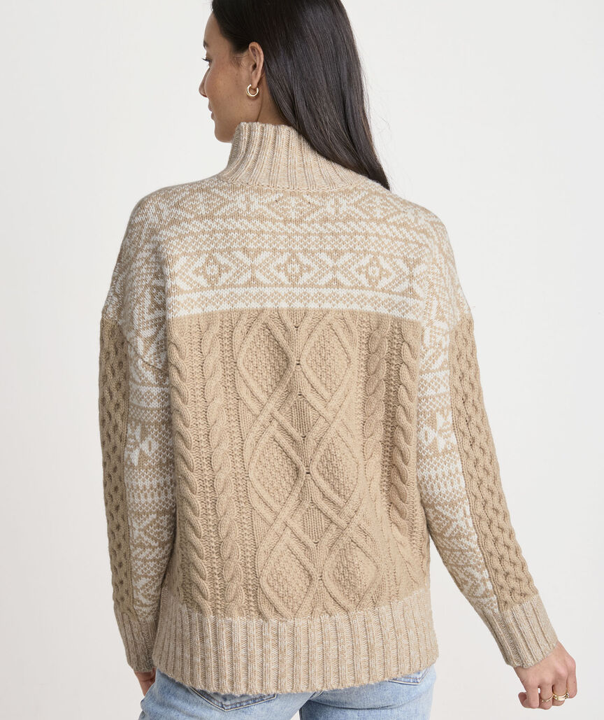 Fair Isle Fisherman Mockneck Sweater