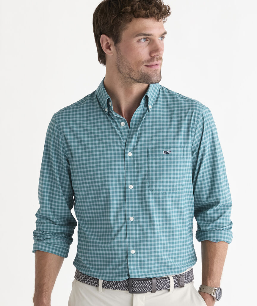 Performance Lemon Shark Gingham Featherweight Shirt