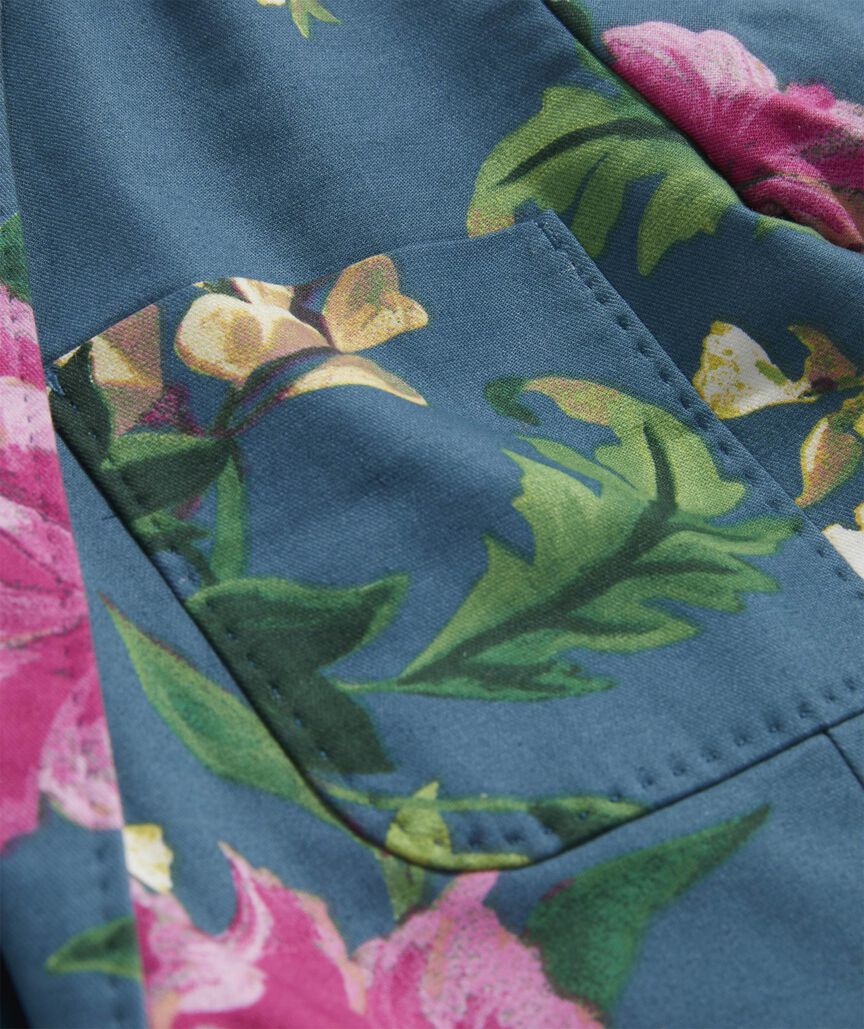 Kentucky Derby Cotton-Linen Floral Blazer