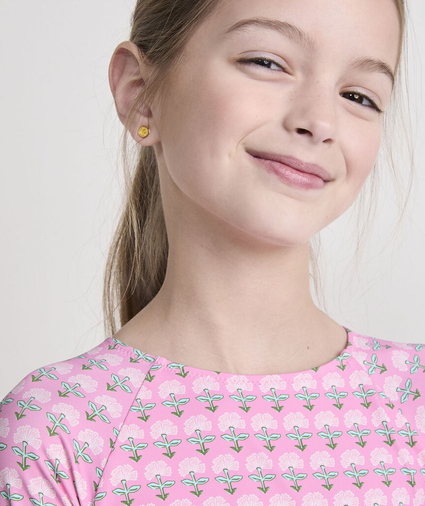 Girls' Long-Sleeve Ruffle One-Piece