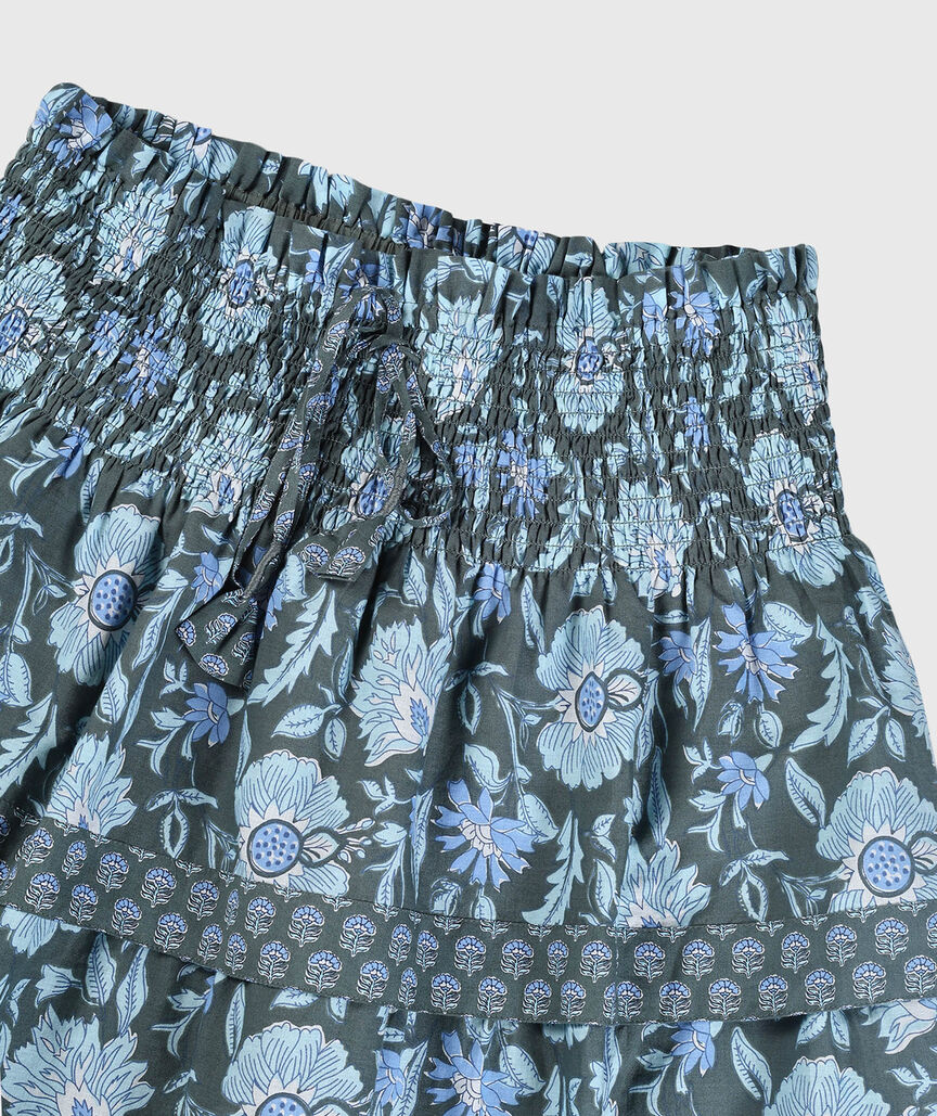 OUTLET Printed Smocked Skirt