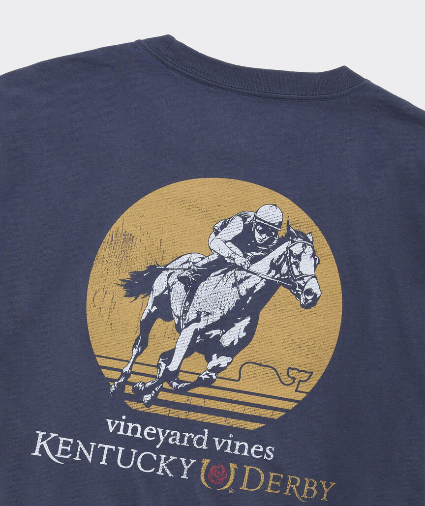 Kentucky Derby Across The Finish Line Long-Sleeve Pocket Tee