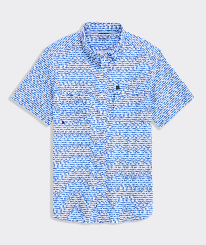Performance Micro Fish Short-Sleeve Harbor Shirt