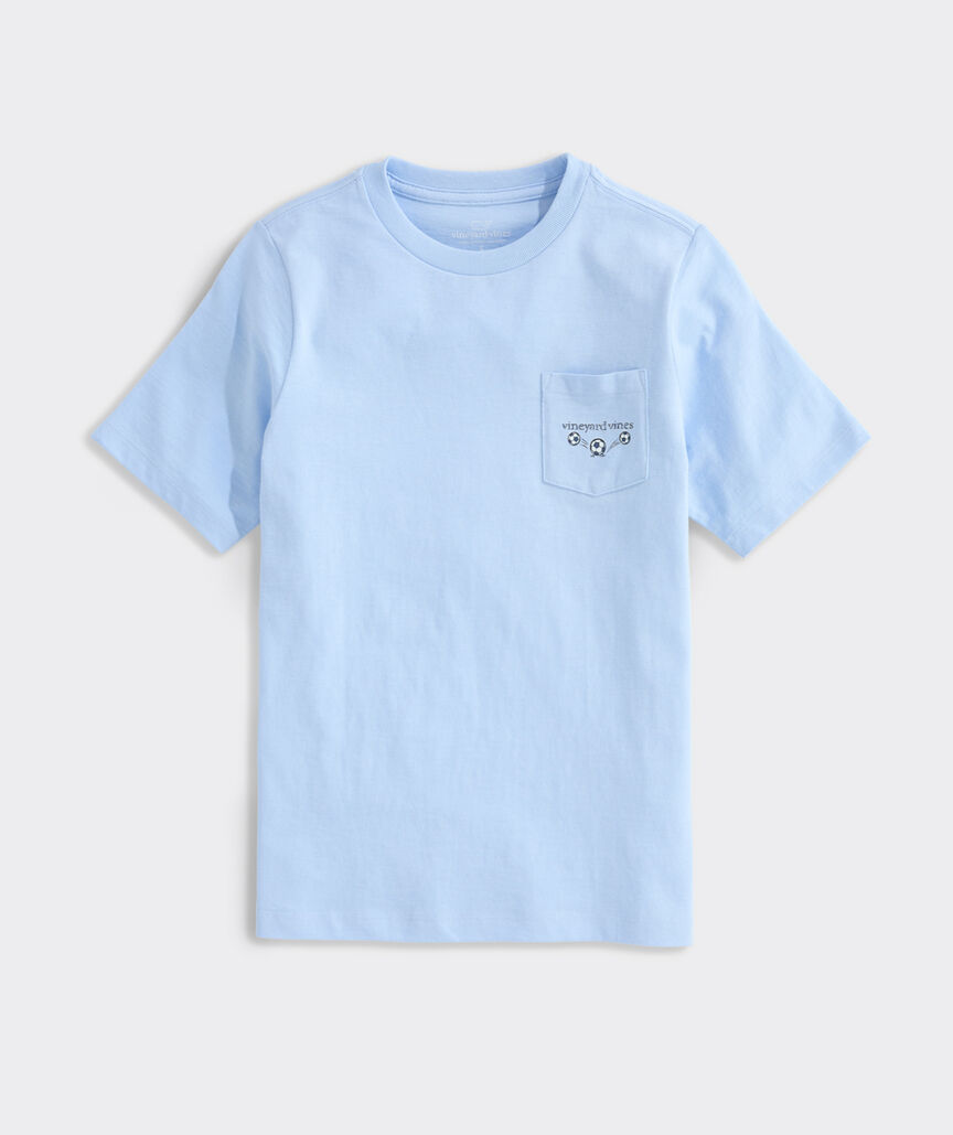 Boys' Sketched Soccer Balls Short-Sleeve Pocket Tee