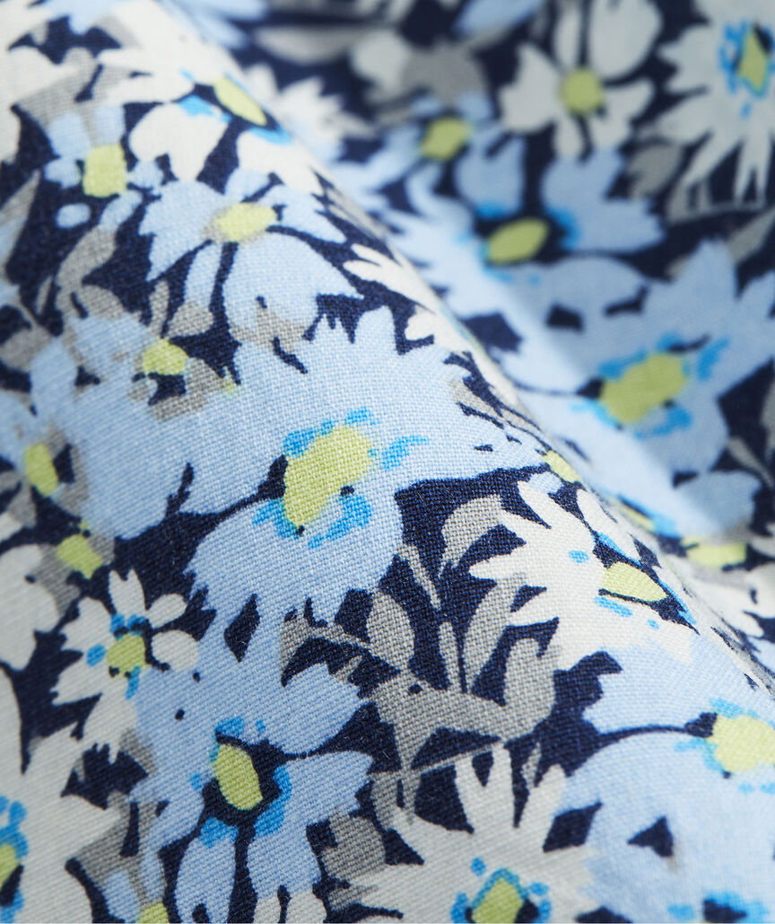 Poplin Button-Front Raglan Top