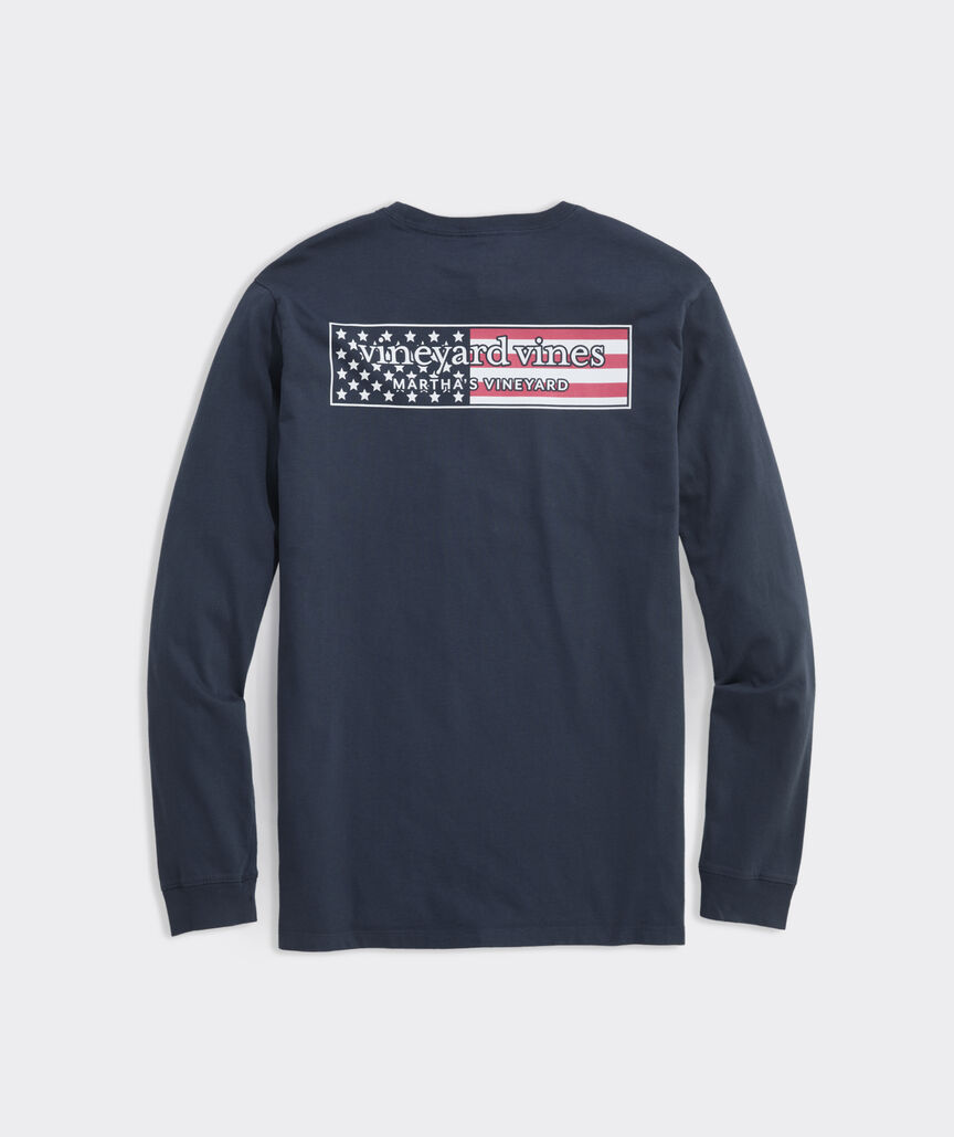 OUTLET USA Logo Box Long-Sleeve Pocket Tee
