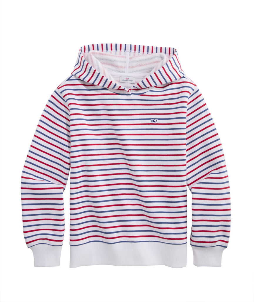 OUTLET Girls' Americana Stripe Brushed Terry Hoodie