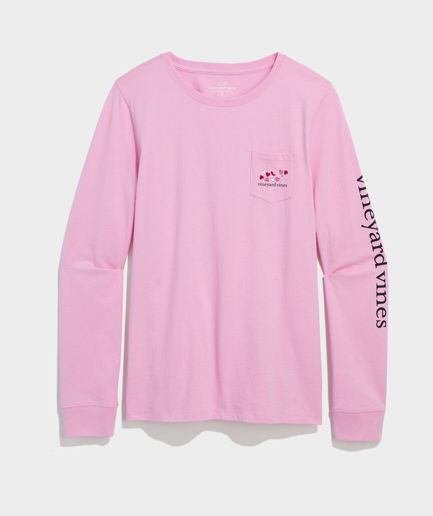 Women's Hearts and Whales Icon Whale Long-Sleeve Pocket Tee