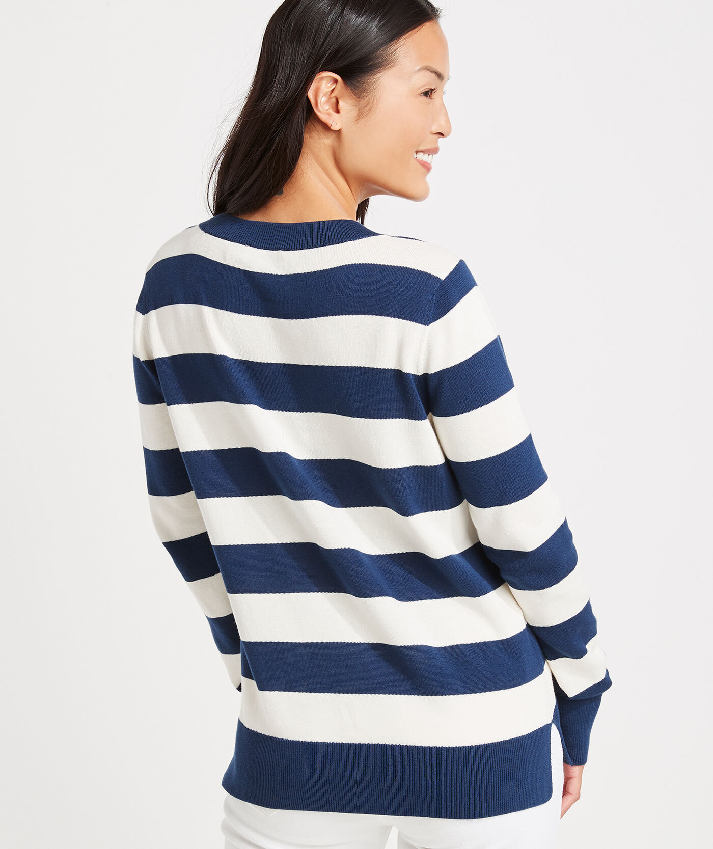 Shop Striped Heritage Cotton VNeck Sweater at vineyard vines