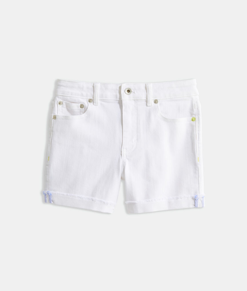 Girls' White Denim Shorts