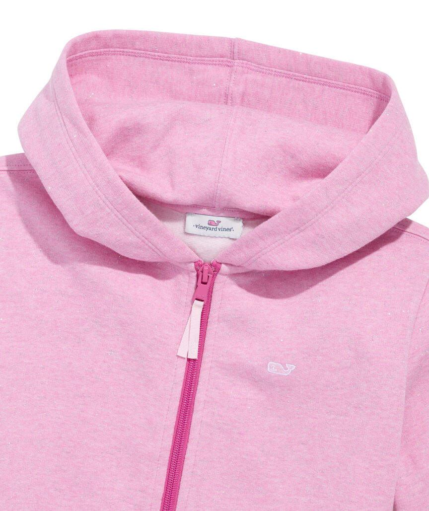 OUTLET Kids' Sparkle Brushed Terry Full Zip Hoodie