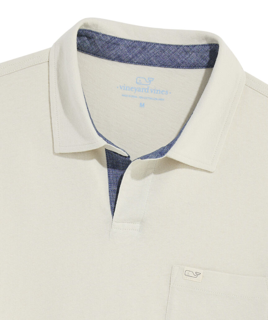 OUTLET Cotton Linen Jersey Polo