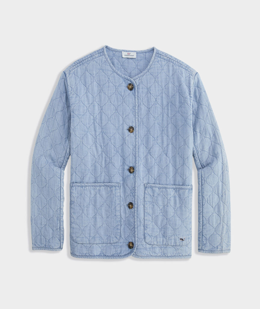 Girls' Quilted Chambray Jacket