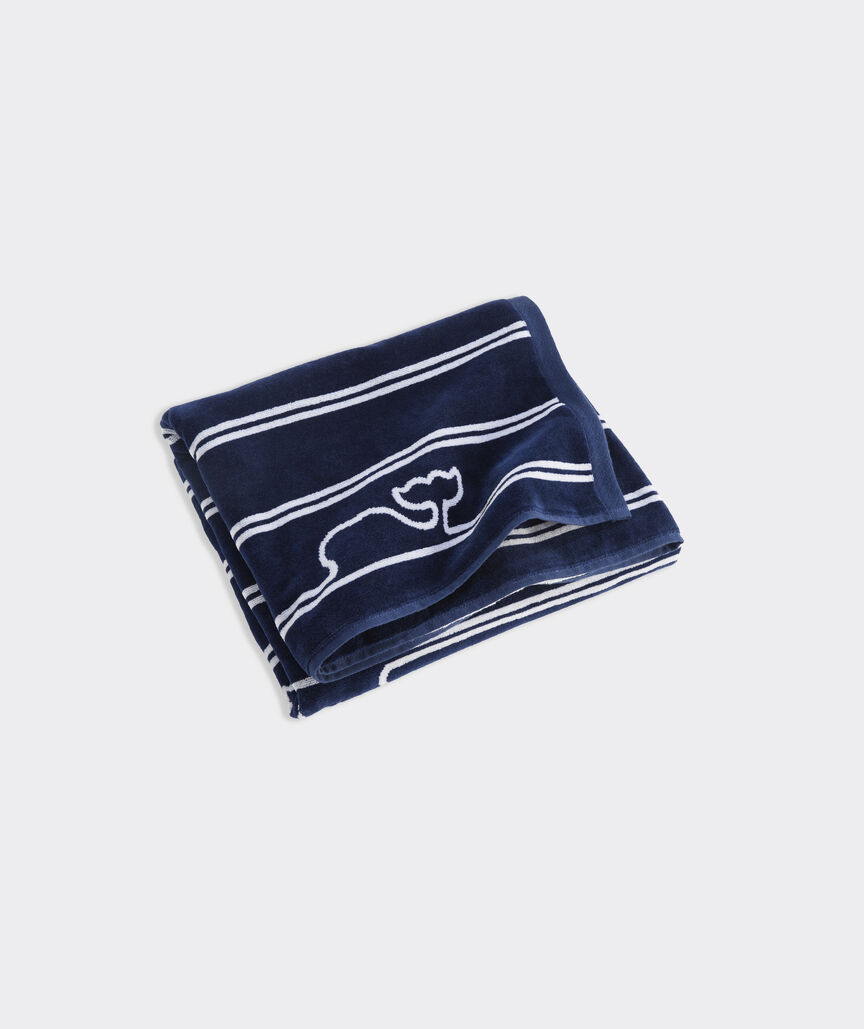 Whale Stripe Jacquard Towel