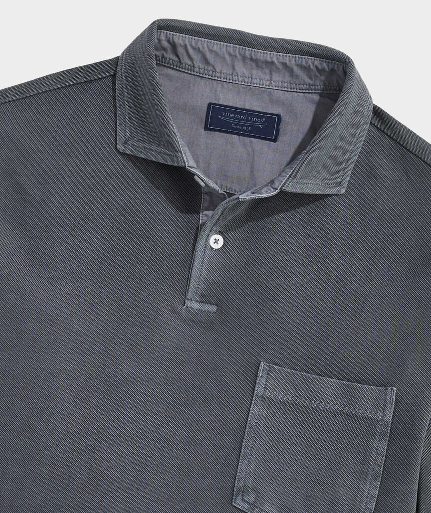 Lived-In Long-Sleeve Pique Polo