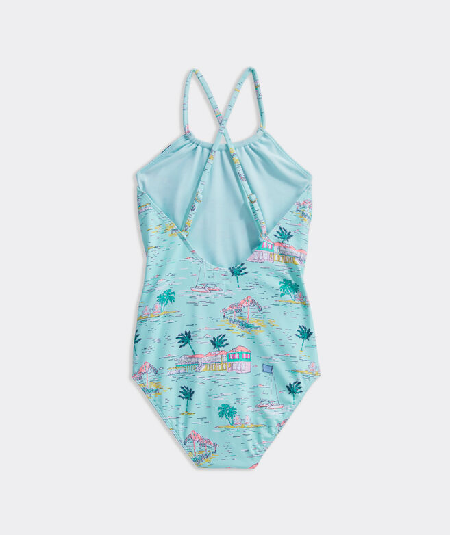 Girls' Scenic Printed One-Piece