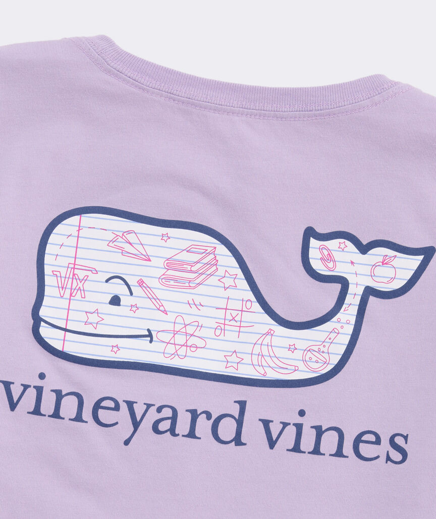 Girls' Back To School Doodle Whale Short-Sleeve Pocket Tee