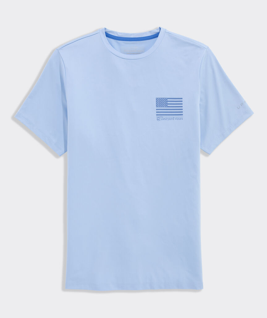 Fly Fishing USA Flag Short-Sleeve Harbor Performance Tee