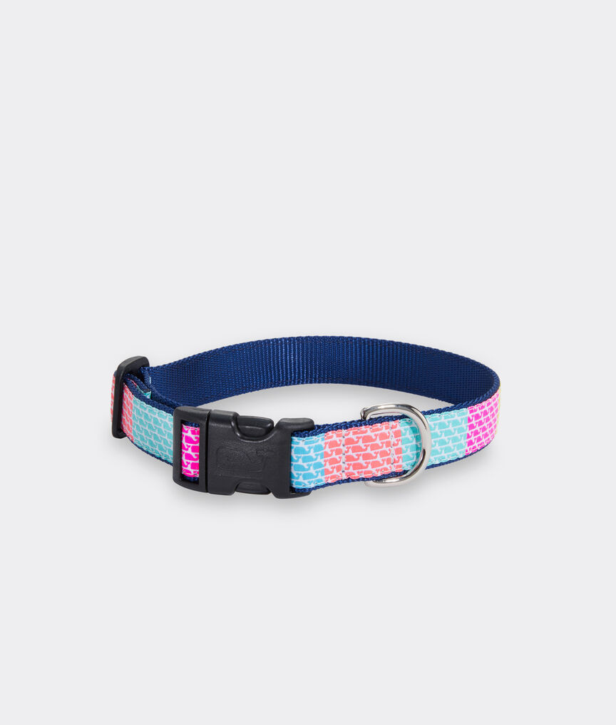 Pastel Whales Patchwork Dog Collar