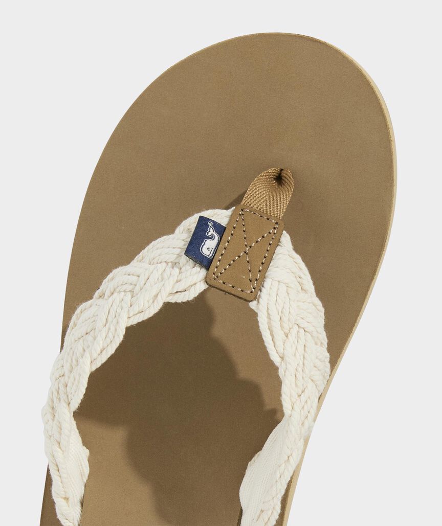 Braided Rope Leather Flip Flops