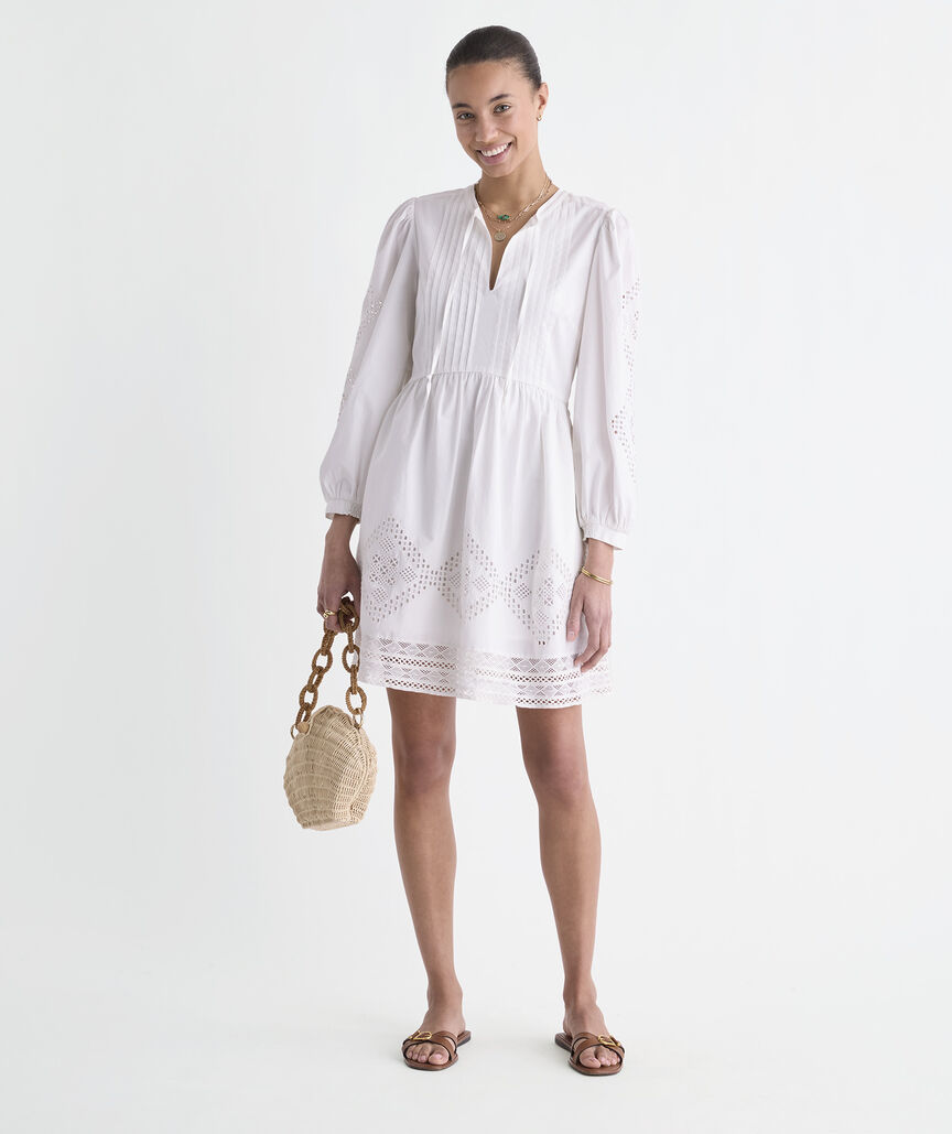 Nora Pintuck Eyelet Dress