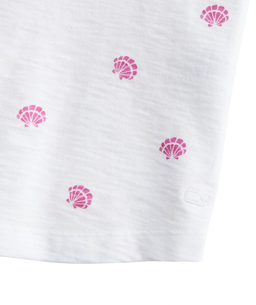 OUTLET Women's Printed Slub V Neck Tee