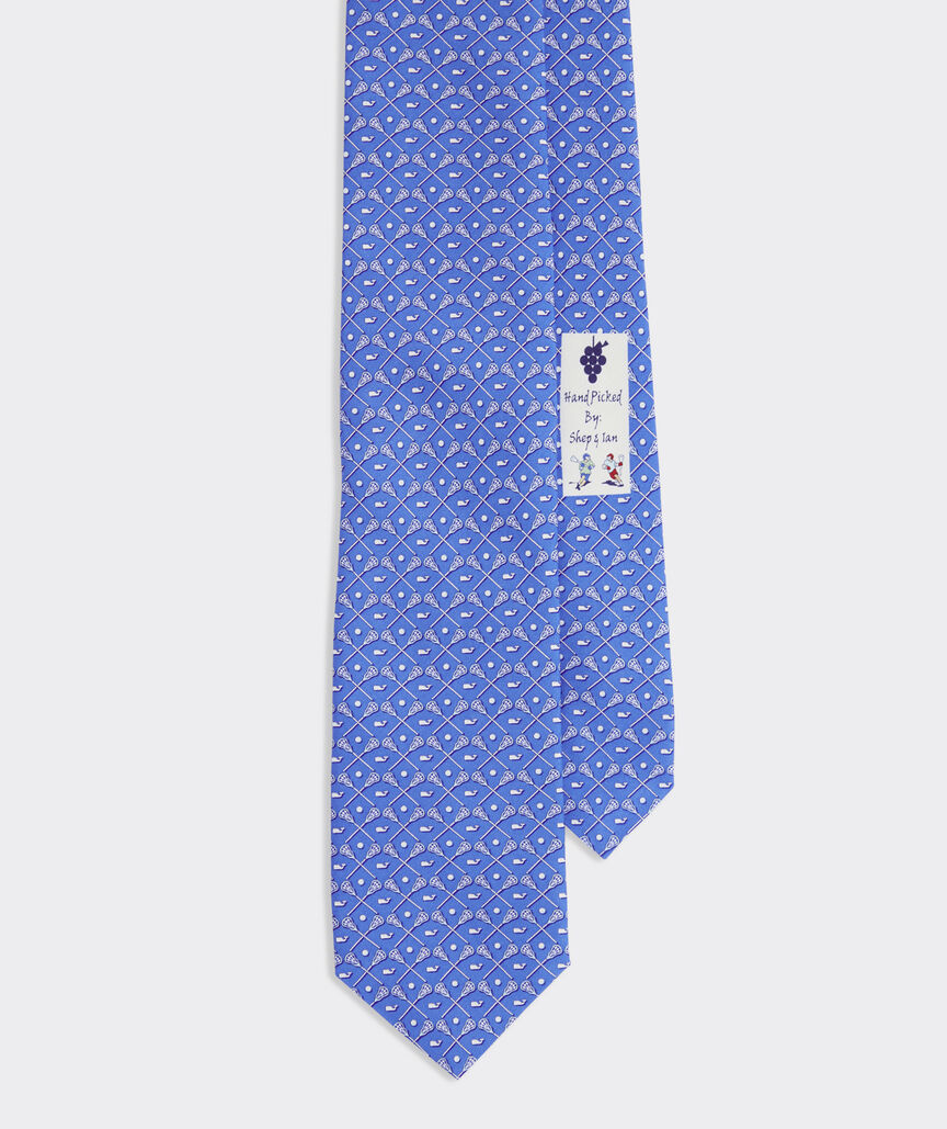 Crossed Lacrosse Sticks Printed Tie
