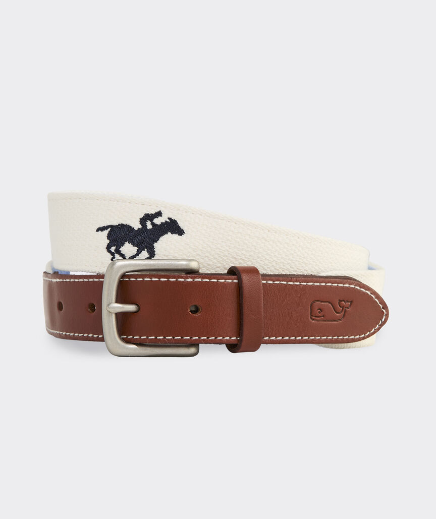 Kentucky Derby Horse Racing Canvas Club Belt