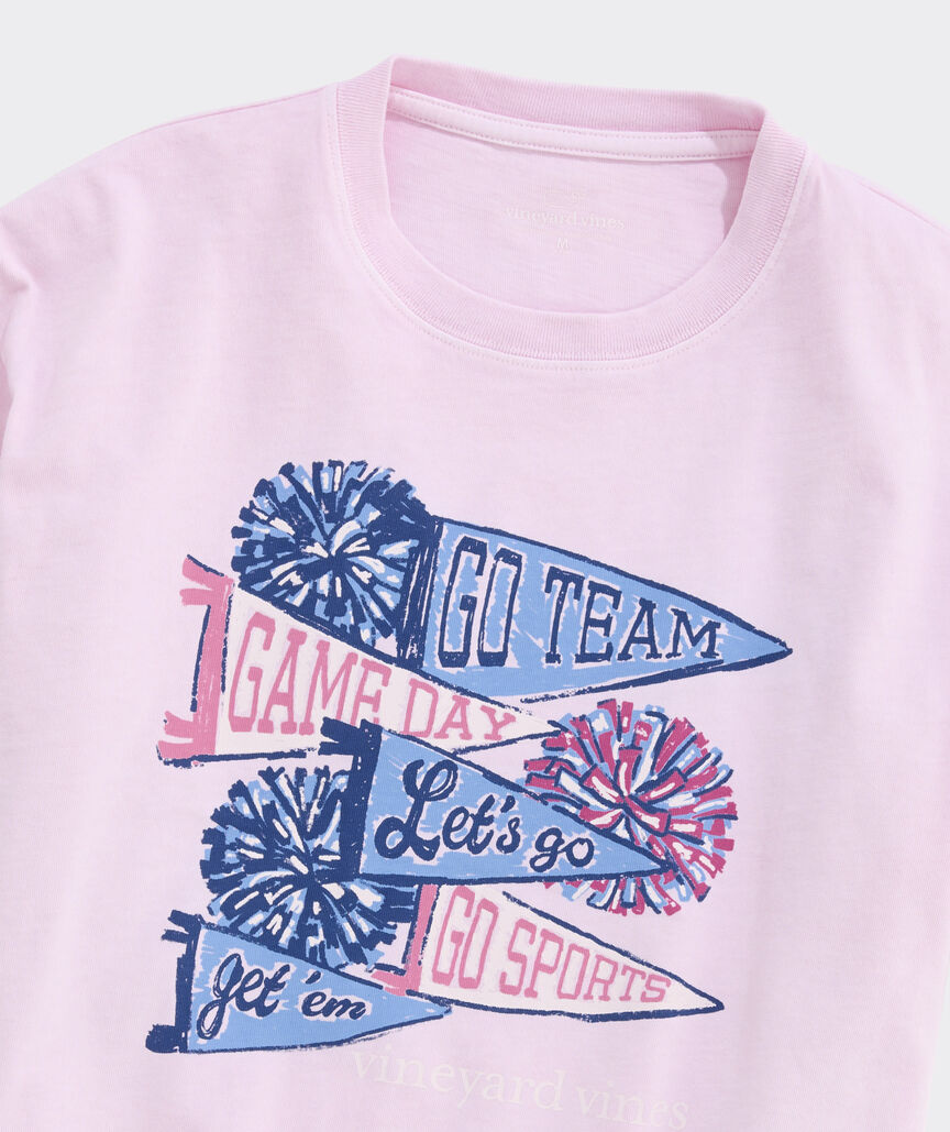 Girls' Drift Dye Burgees and Pom-Poms Boxy Tee