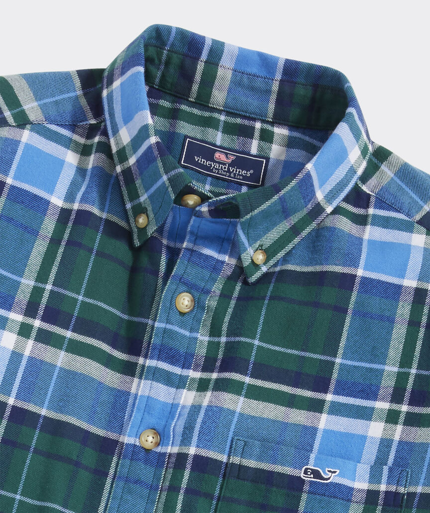 Shop Stretch Cotton Flannel Plaid Shirt at vineyard vines
