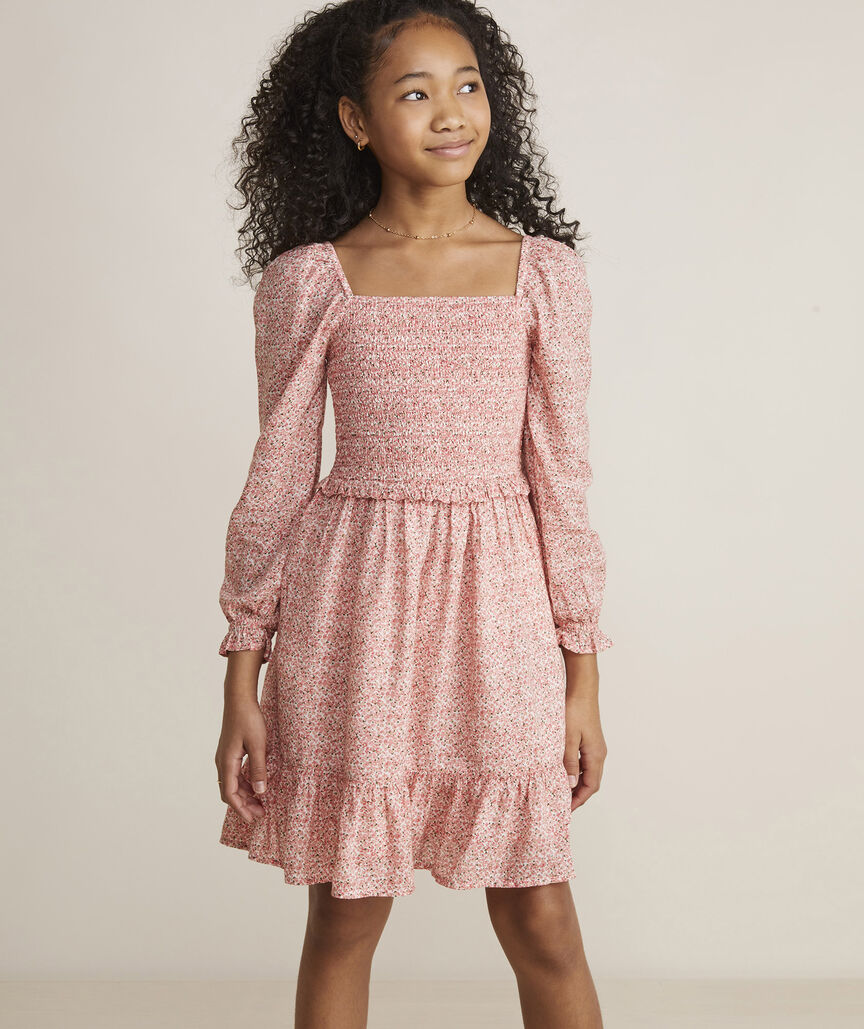 Girl's Long Sleeve Ruffle Dress