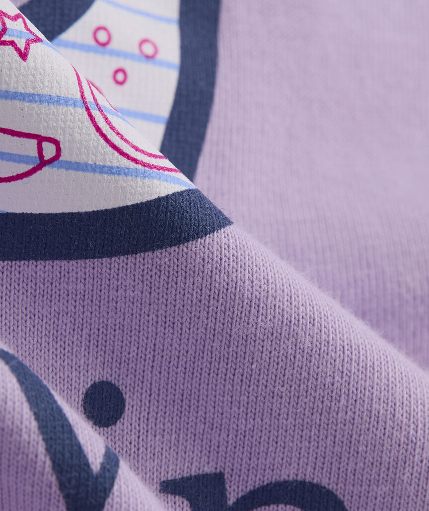 Girls' Back To School Doodle Whale Short-Sleeve Pocket Tee