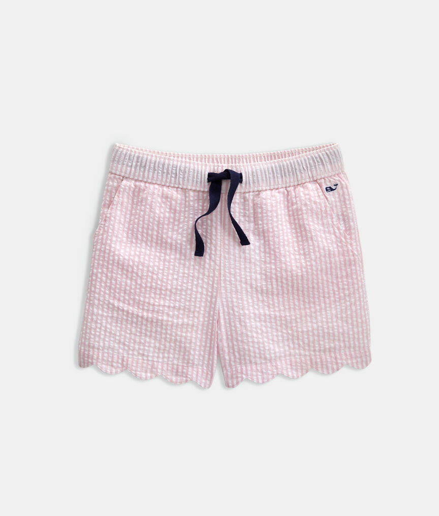 Girls' Seersucker Scallop Shorts