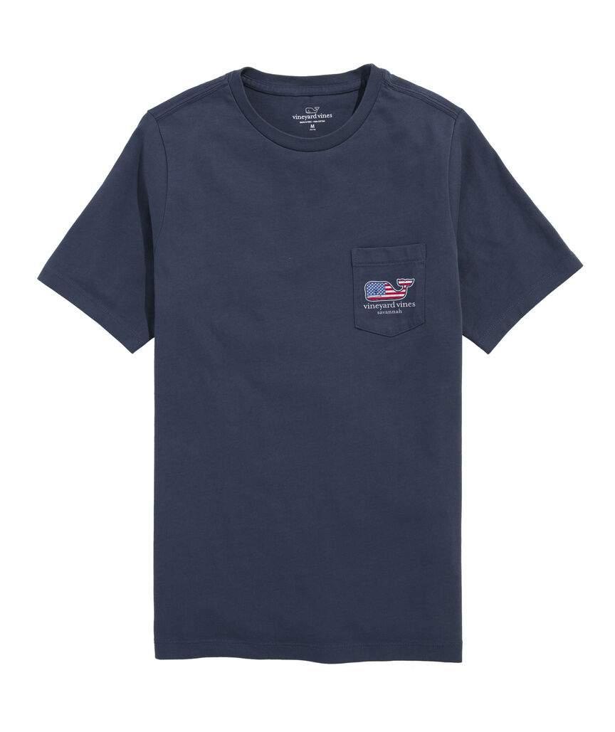 Kids Savannah Icon Flag Whale Short-Sleeve Pocket T-Shirt